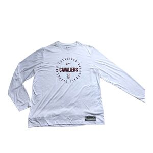 Men's Nike Cleveland Cavaliers Long Sleeve Shirt, White/Burgundy, NWT, XL